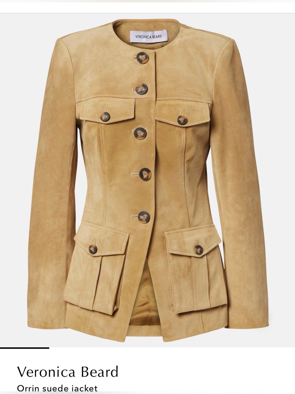 Veronica Beard NEW Cargo Orrin Suede Dickey Jacket size 4 desert khaki $1998